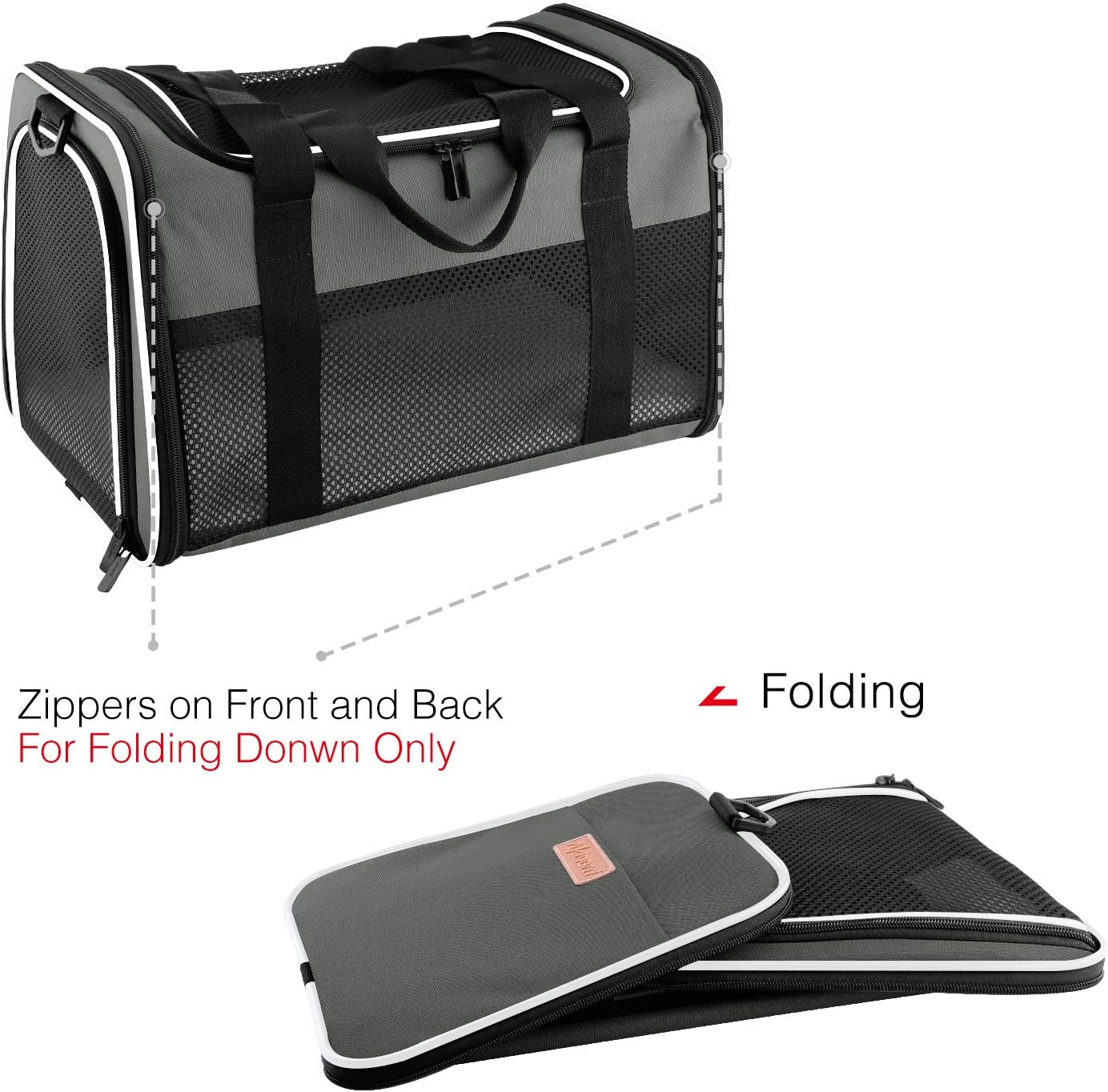 Premium Portable Cat & Dog Carrier - Soft-Sided, Airline Approved, Foldable Pet Bag for Pets Up to 22 lbs