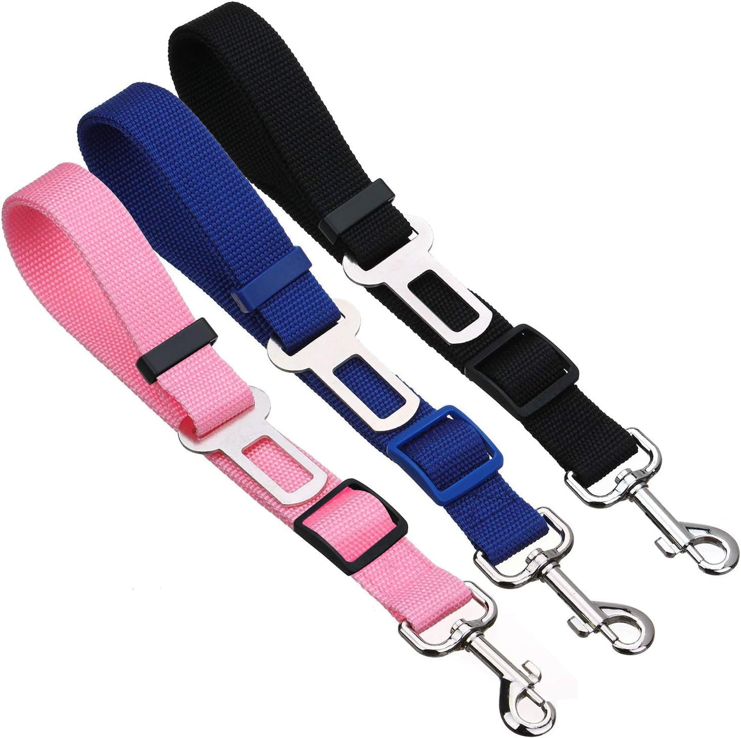 Adjustable Pet Seat Belt for Dogs & Cats - 2 Pack in Pink - Safe & Comfortable Car Travel Accessory