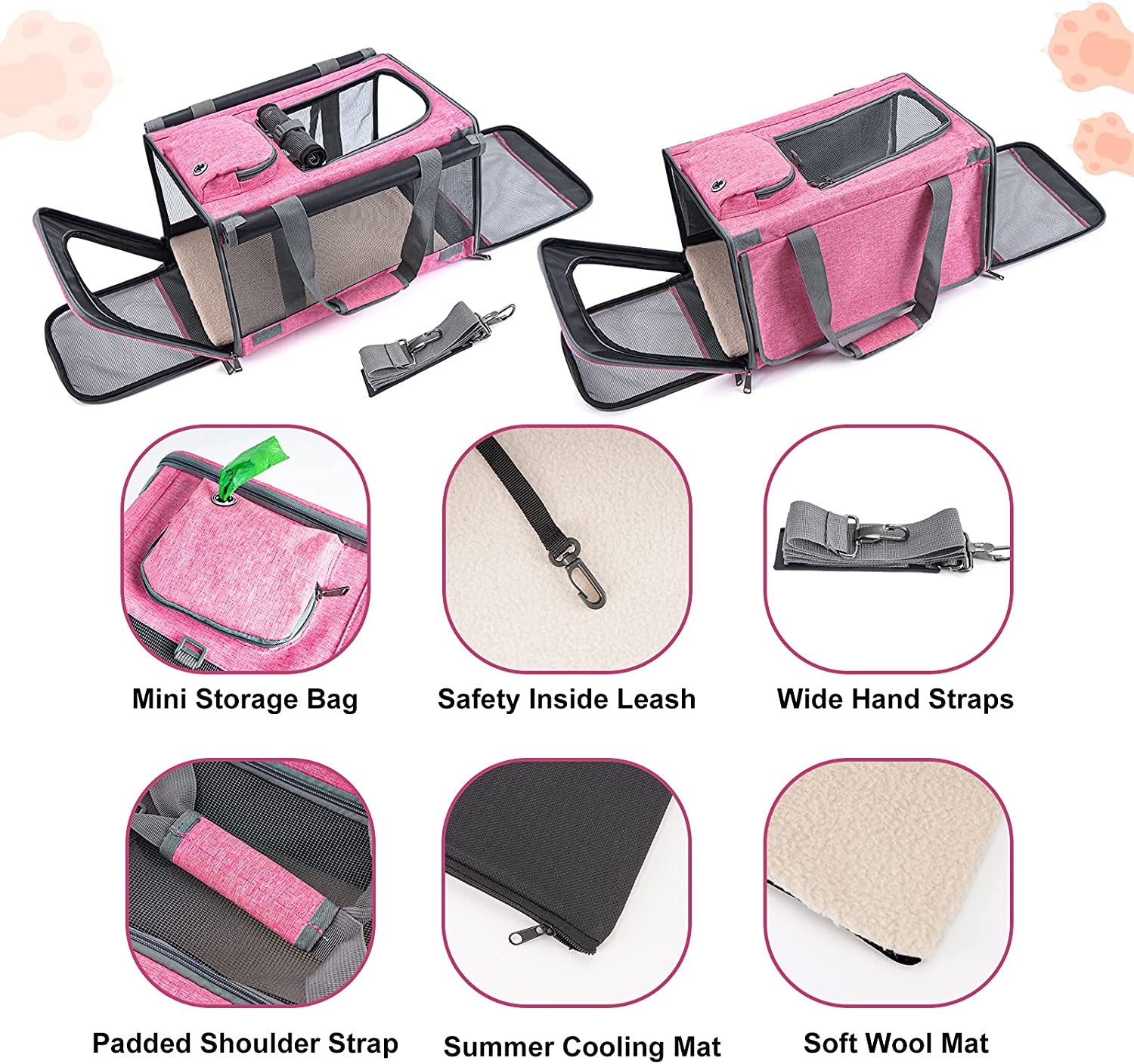 Premium Soft-Sided Pet Carrier for Large & Medium Cats and Puppies - Travel with Comfort and Privacy