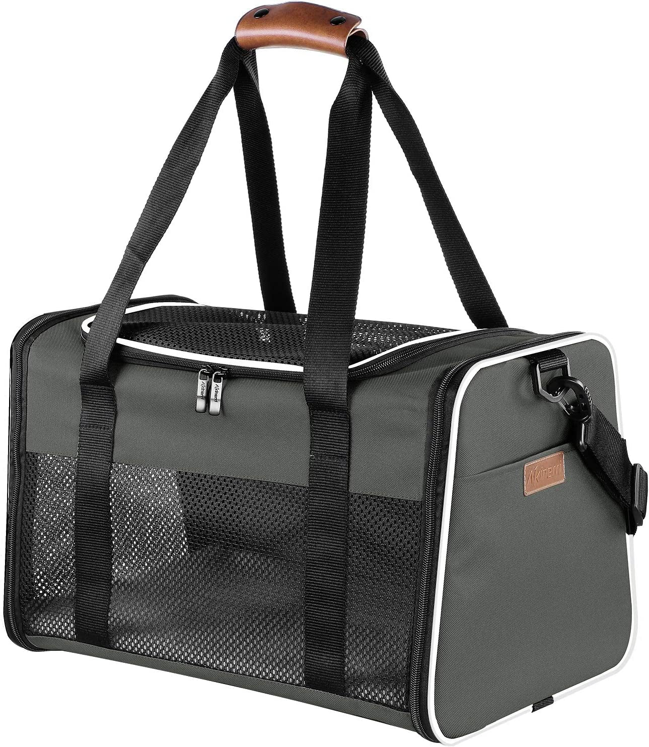 Premium Portable Cat & Dog Carrier - Soft-Sided, Airline Approved, Foldable Pet Bag for Pets Up to 22 lbs