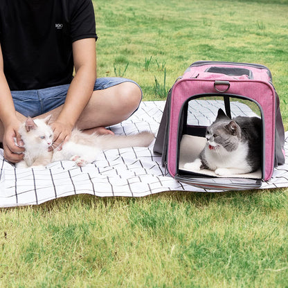 Premium Soft-Sided Pet Carrier for Large & Medium Cats and Puppies - Travel with Comfort and Privacy