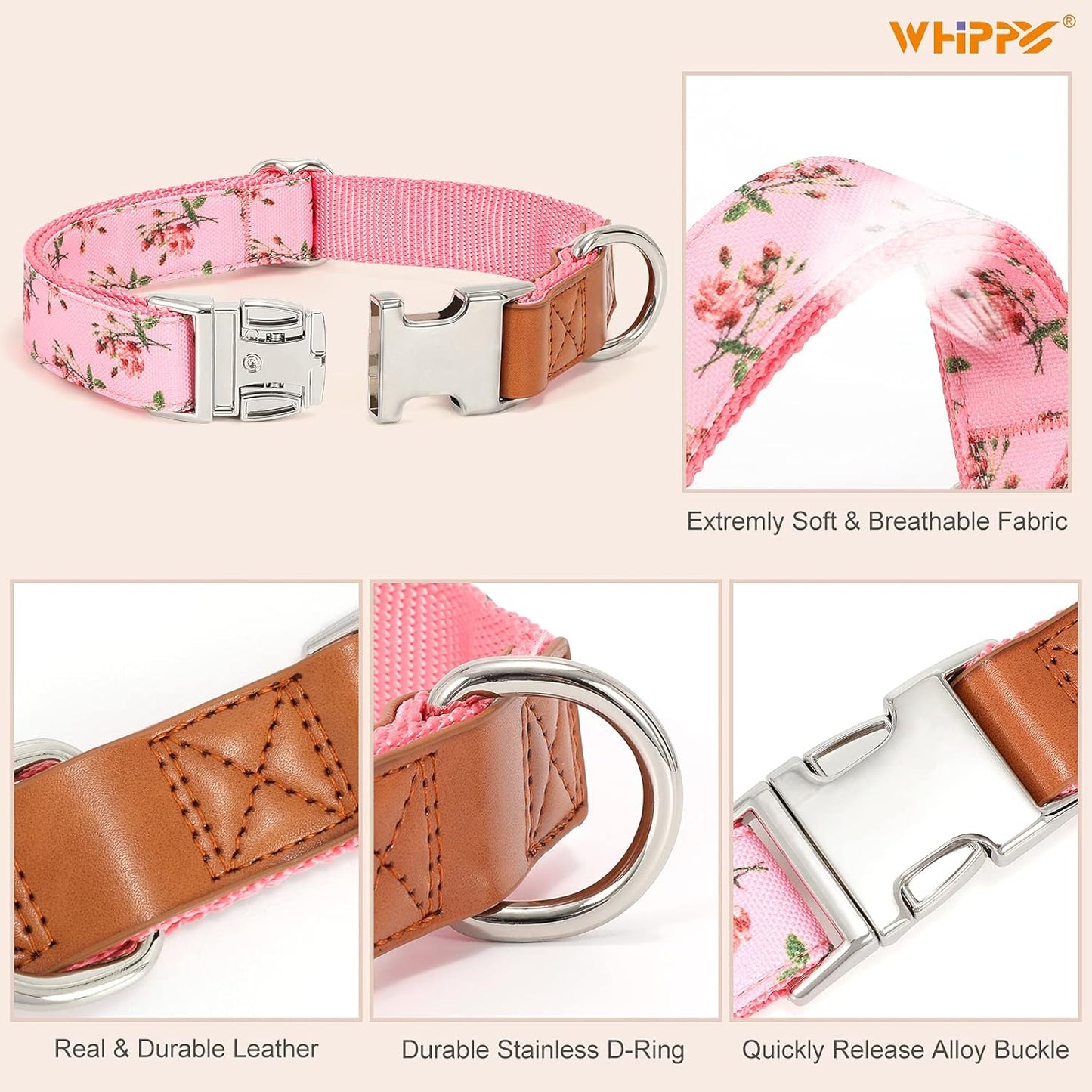 Chic Floral Dog Collar - Stylish and Comfortable for Your Furry Friend