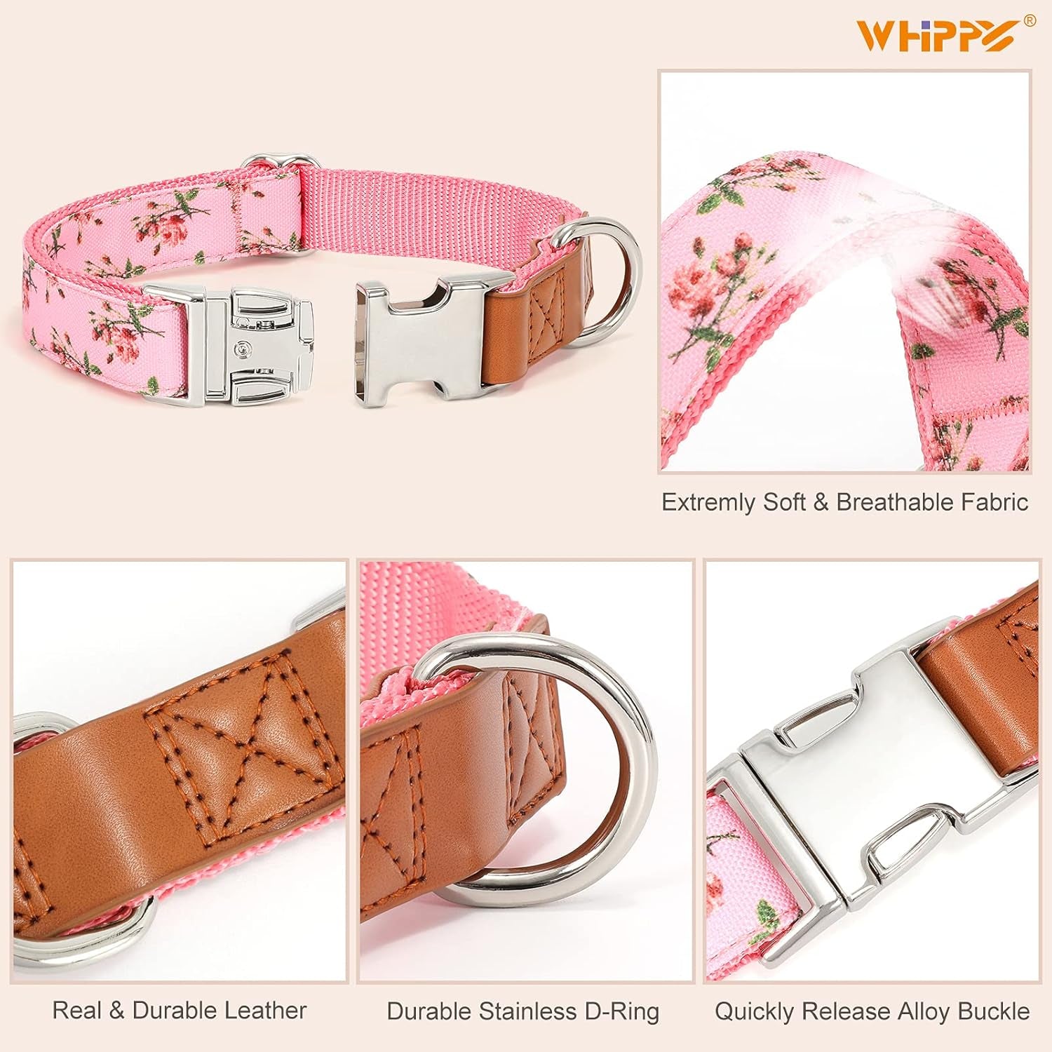 Chic Floral Dog Collar - Stylish and Comfortable for Your Furry Friend
