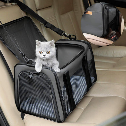 Premium Portable Cat & Dog Carrier - Soft-Sided, Airline Approved, Foldable Pet Bag for Pets Up to 22 lbs